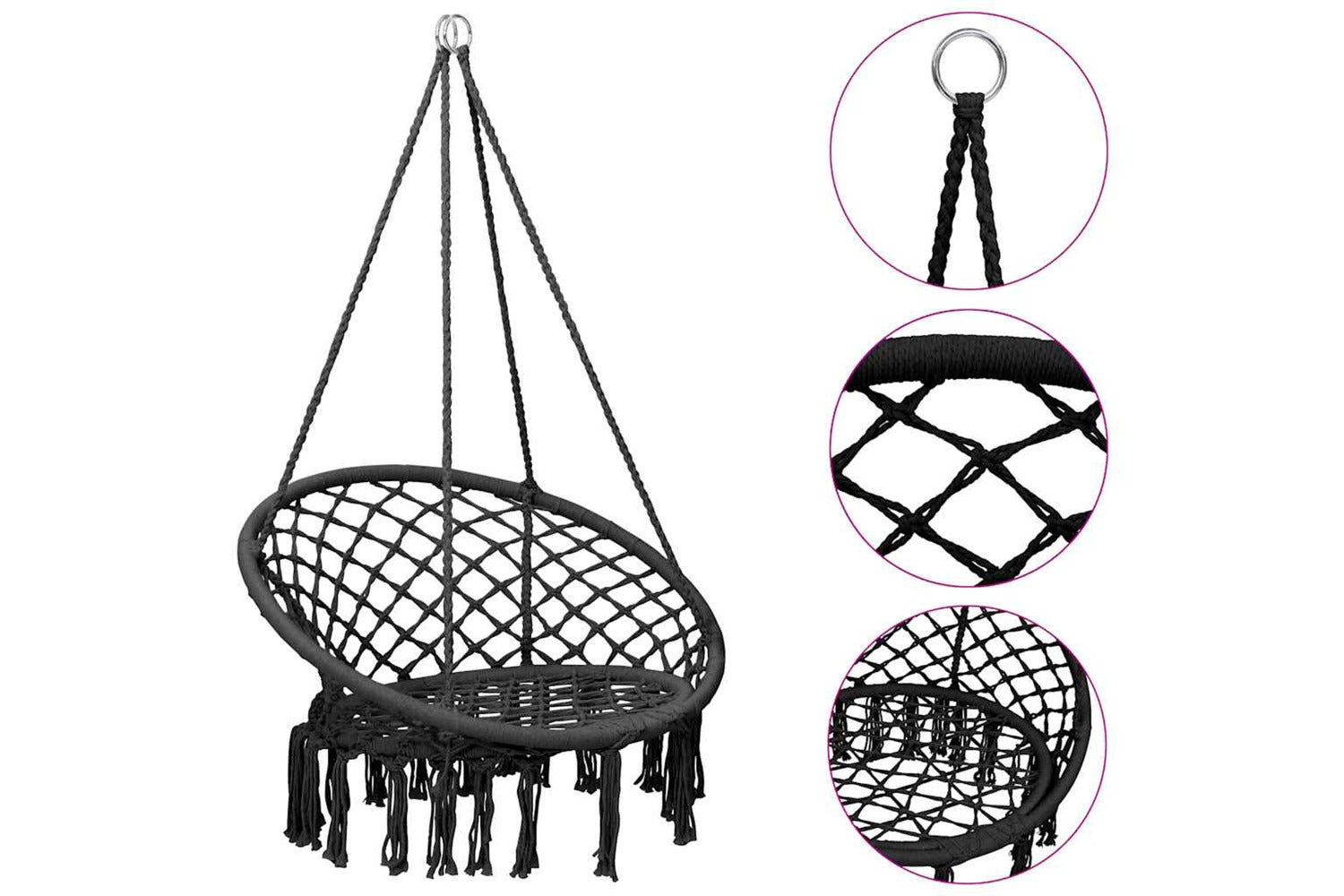 Vidaxl Hammock Swing Chair 80 Cm Anthracite-2