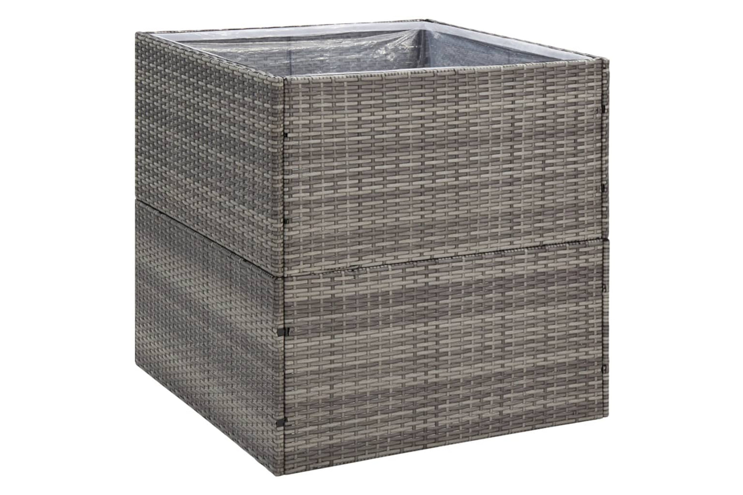 vidaXL 319177 Garden Planter Grey 80x80x80cm Poly Rattan