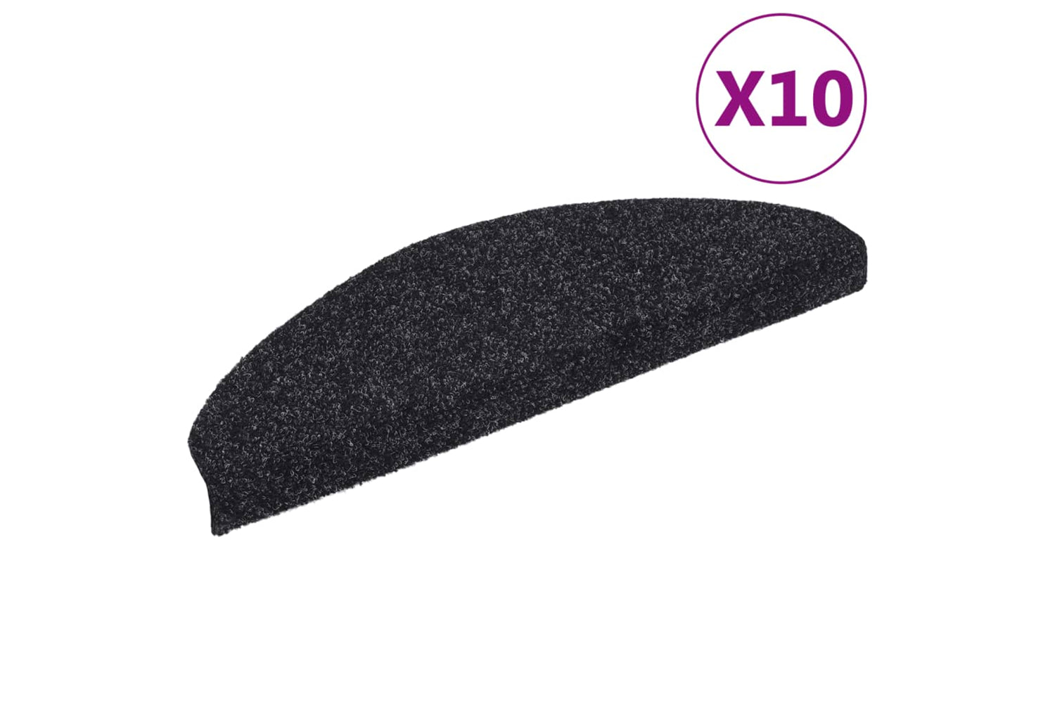 vidaXL 149703 Self-adhesive Stair Mats 10 Pcs Black 65x21x4cm Needle Punch