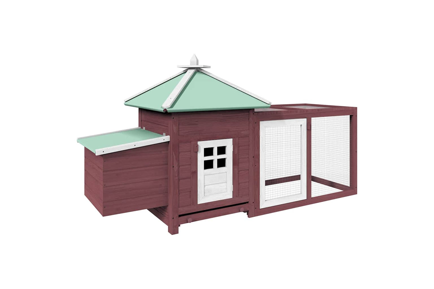 vidaXL 170982 Chicken Coop With Nest Box Mocha 190x72x102cm Solid Firwood