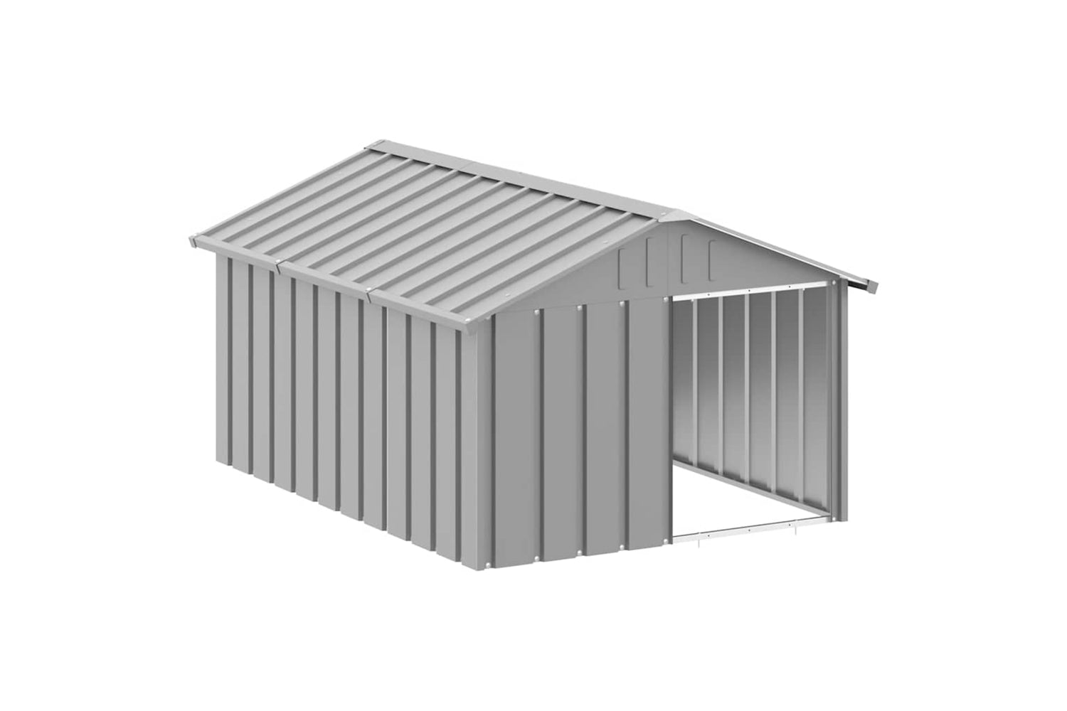 vidaXL 171543 Dog House Grey 116.5x153x81.5cm Galvanised Steel