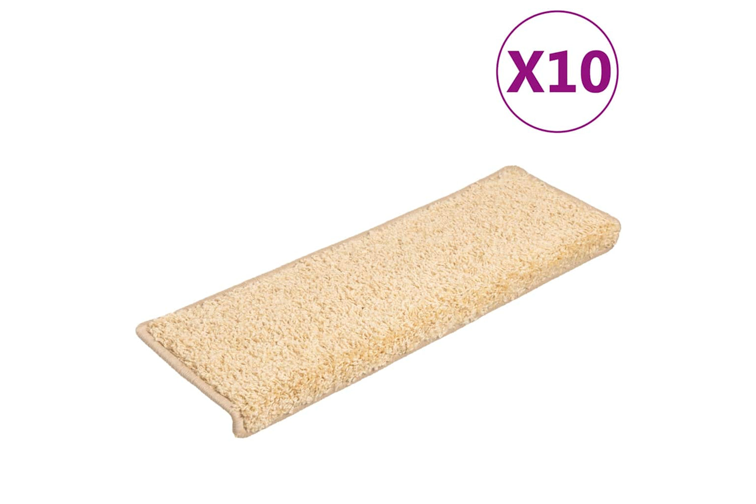 vidaXL Stair Mats 10 Pcs 65x21x4cm Brown