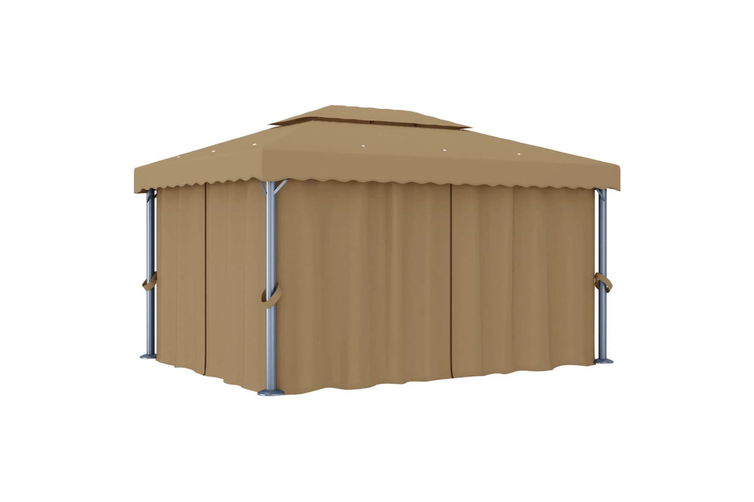 Vidaxl 3067050 Gazebo With Curtain 4x3 M Taupe Aluminium
