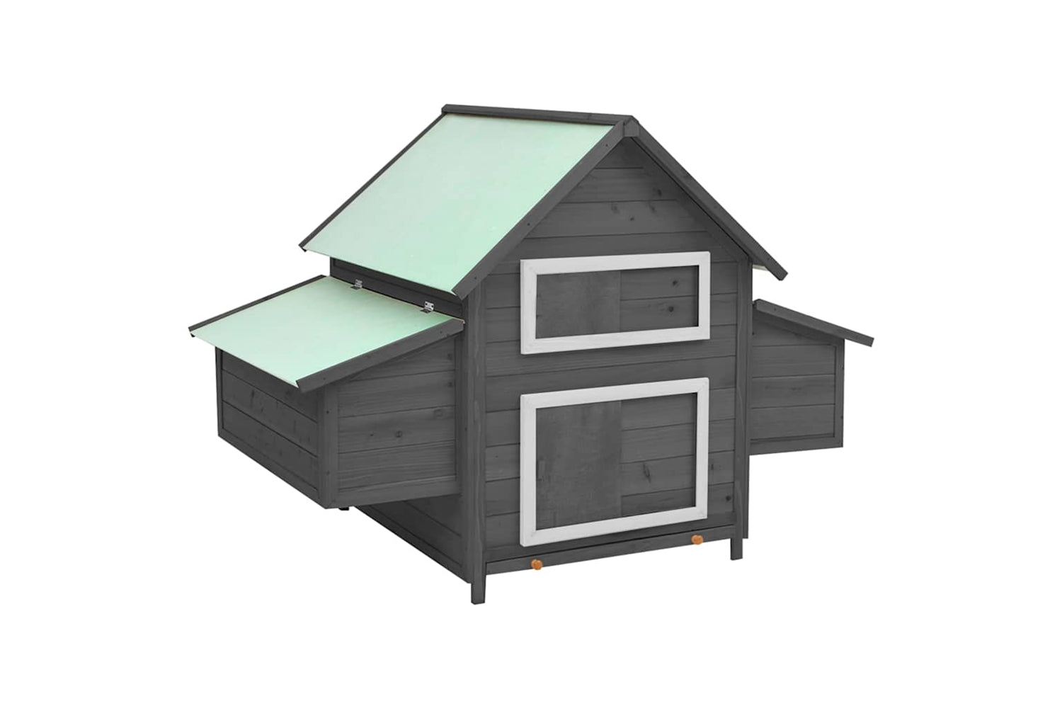 Vidaxl Chicken Coop Grey And White 150x96x110 Cm Solid Firwood