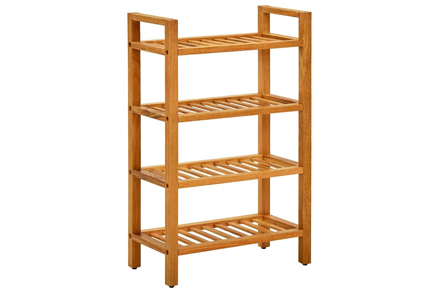 vidaXL 331746 Shoe Rack With 4 Shelves 50x27x80cm Solid Oak Wood