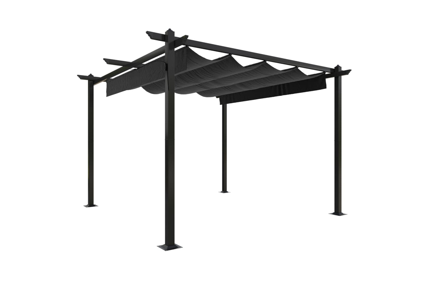 Vidaxl 318535 Garden Gazebo With Retractable Roof 3x3 M Anthracite