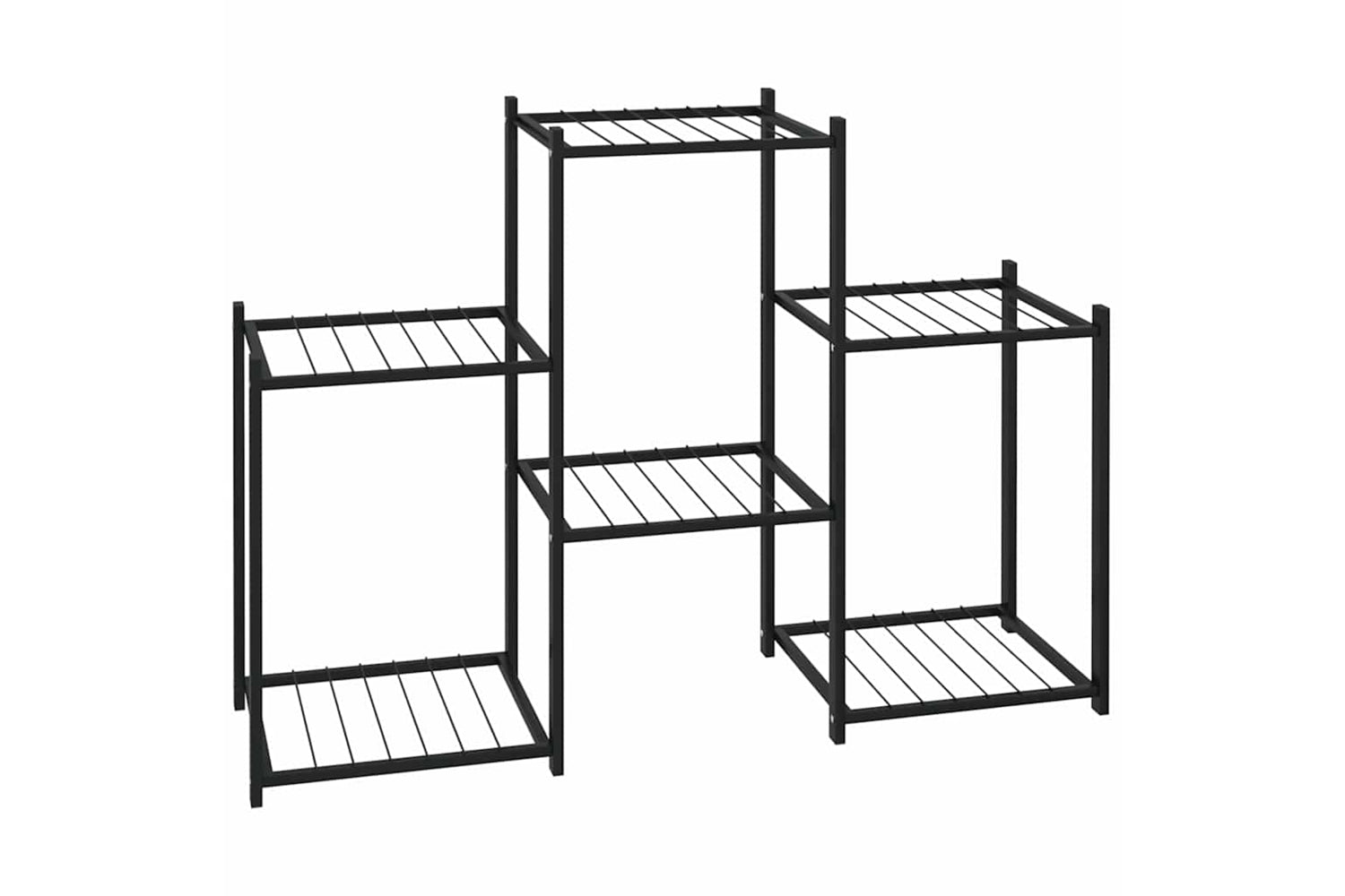 vidaXL 343125 Flower Stand 83x25x60cm Black Iron