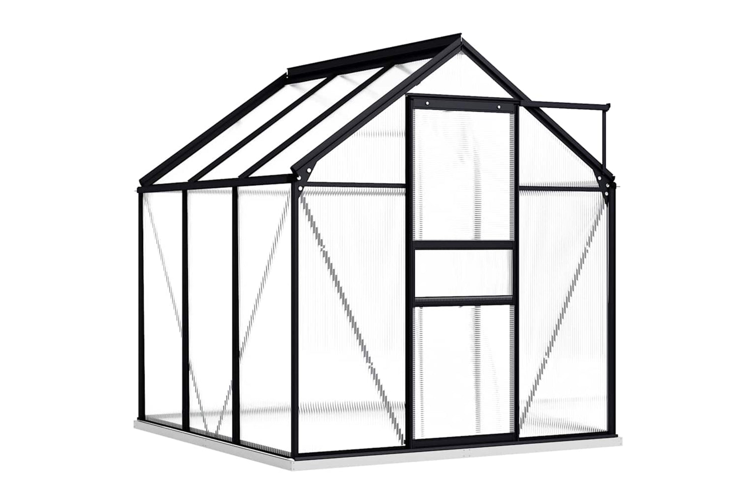 Vidaxl 48215 Greenhouse With Base Frame Anthracite Aluminium 3.61 Mâ²