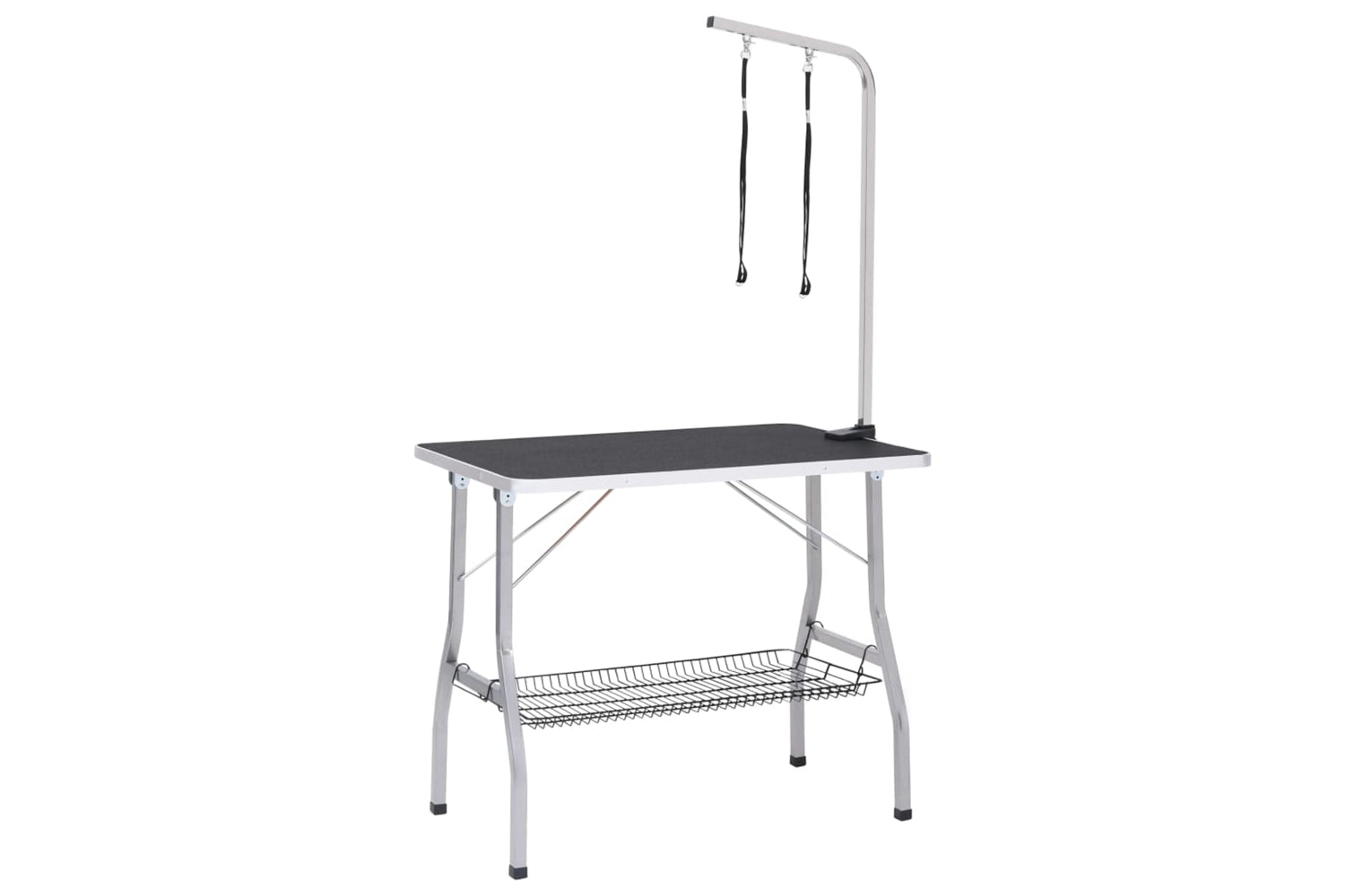 Vidaxl 171068 Adjustable Dog Grooming Table With 2 Loops And Basket