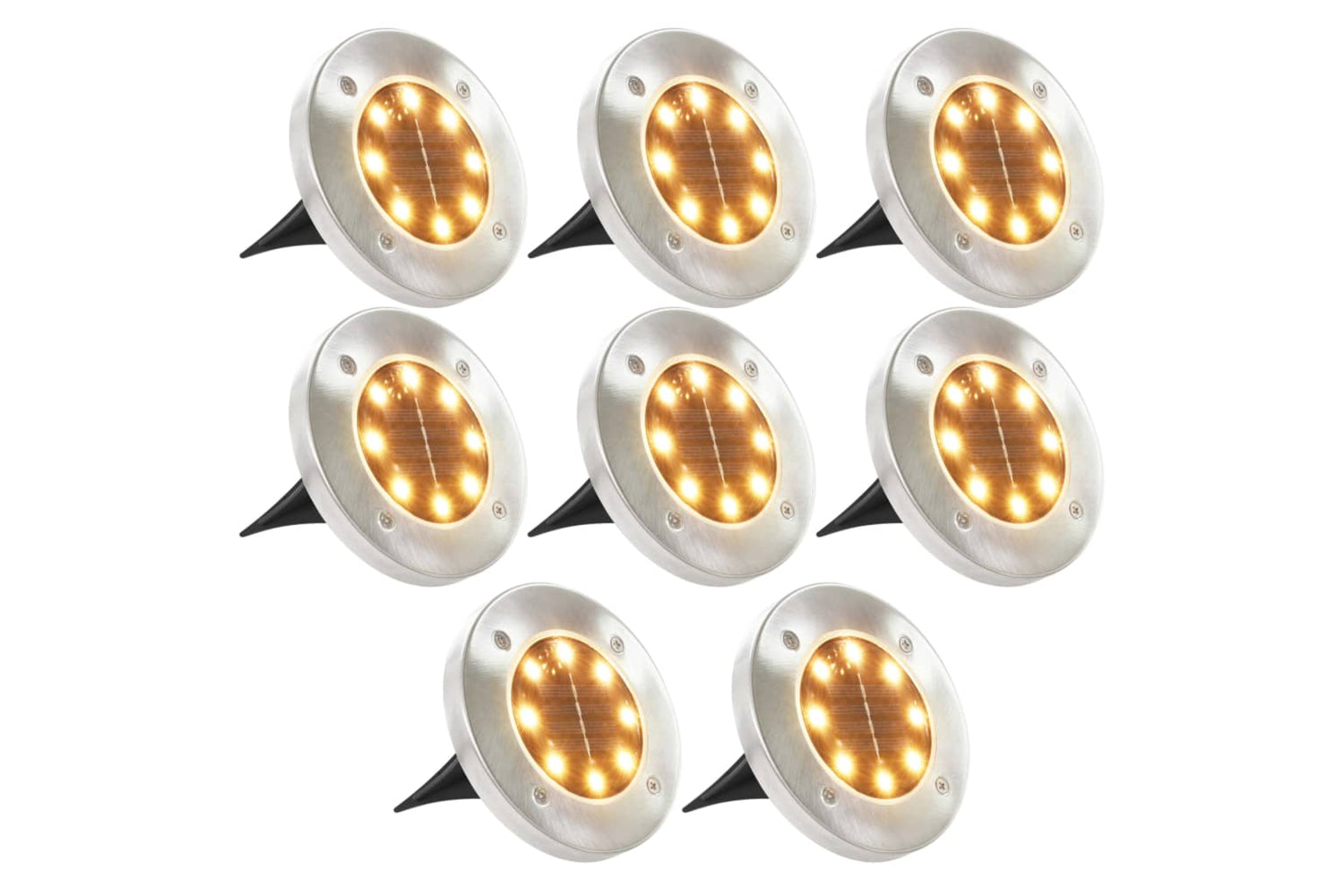 Vidaxl 44417 Solar Ground Lights 8 Pcs Led Lights Warm White