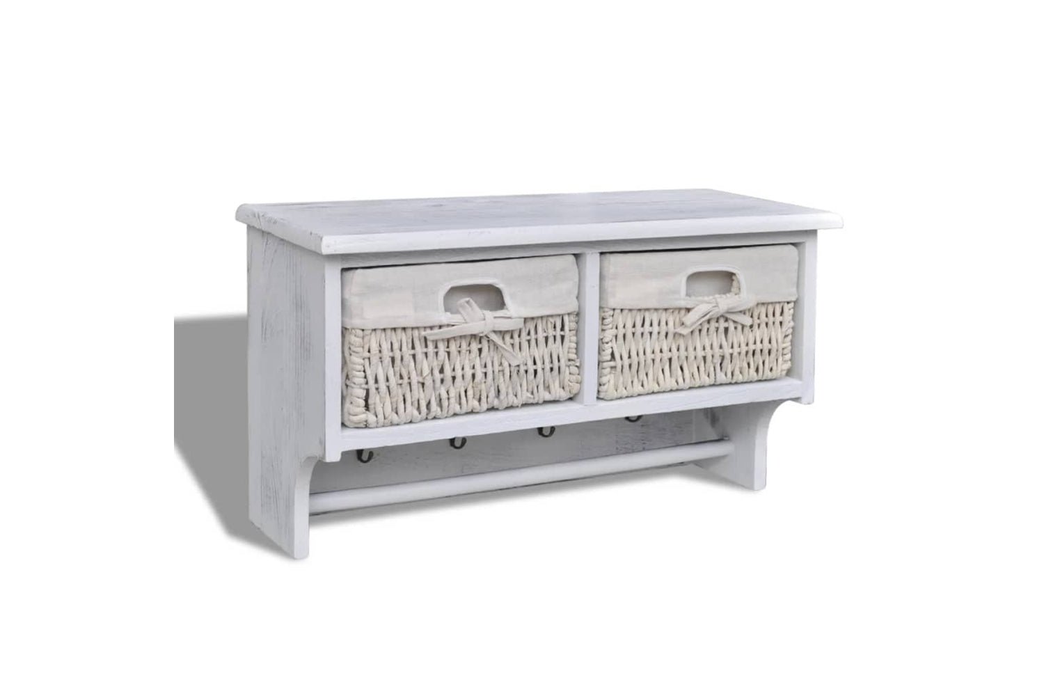 vidaXL 240792 Wall Shelf White 60x23.5x33cm Paulownia Wood