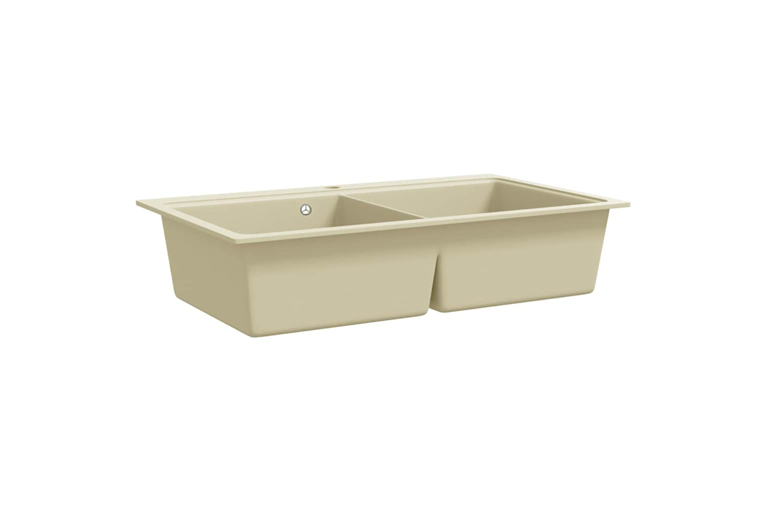 Vidaxl Granite Kitchen Sink Double Basins Beige