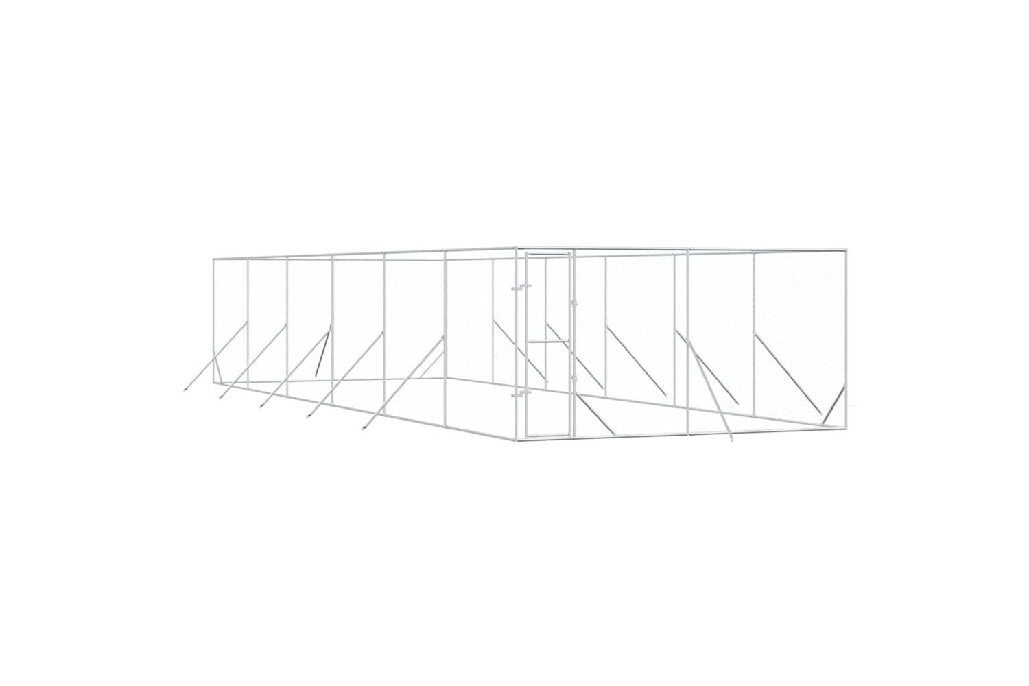 Vidaxl 3190457 Outdoor Dog Kennel Silver 4x12x2 M Galvanised Steel