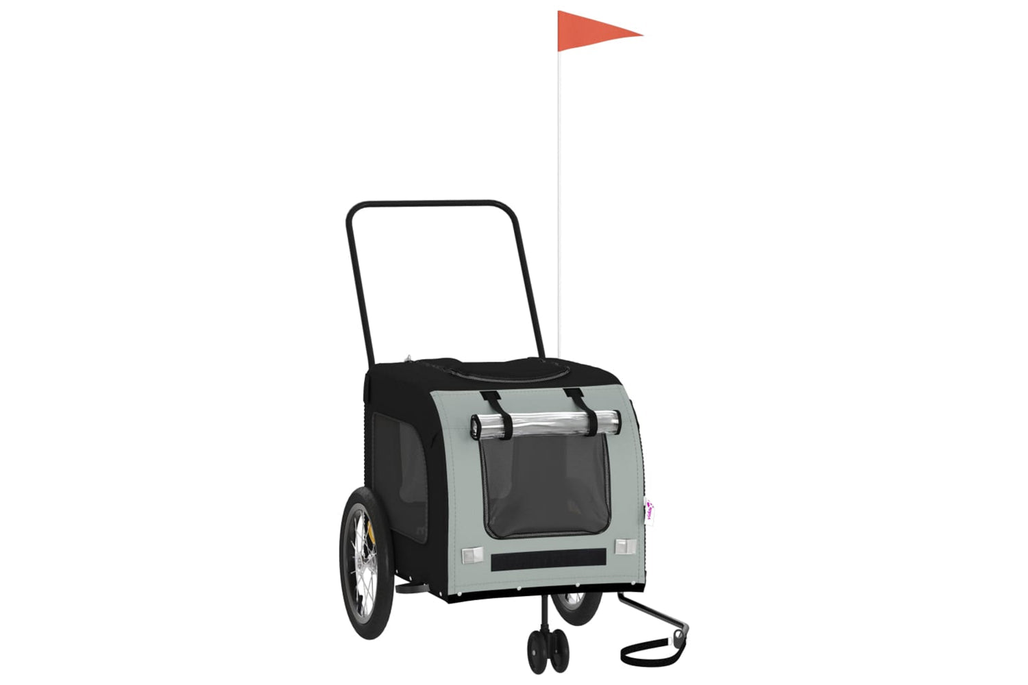 Vidaxl 93853 Pet Bike Trailer Black And Grey Oxford Fabric And Iron