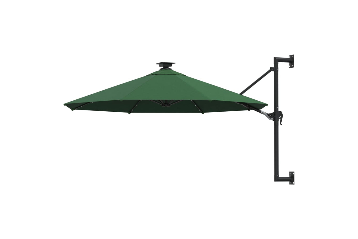 Vidaxl 312523 Wall-mounted Parasol With Leds And Metal Pole 300 Cm Green