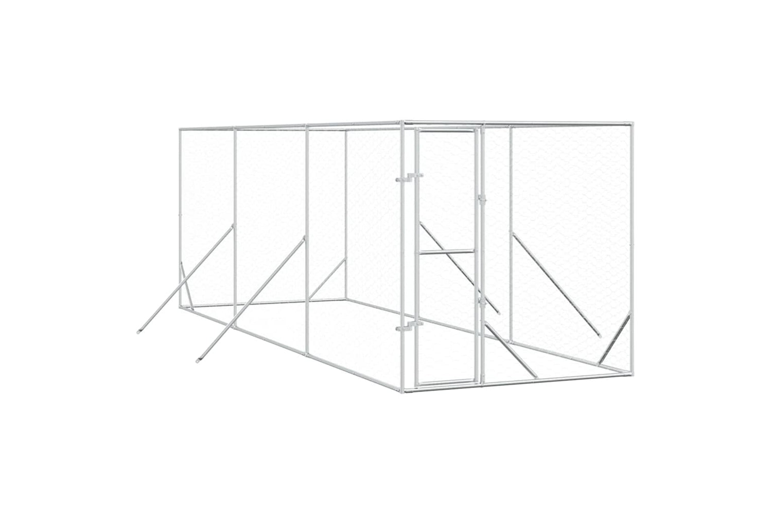 Vidaxl 3190452 Outdoor Dog Kennel Silver 2x6x2 M Galvanised Steel