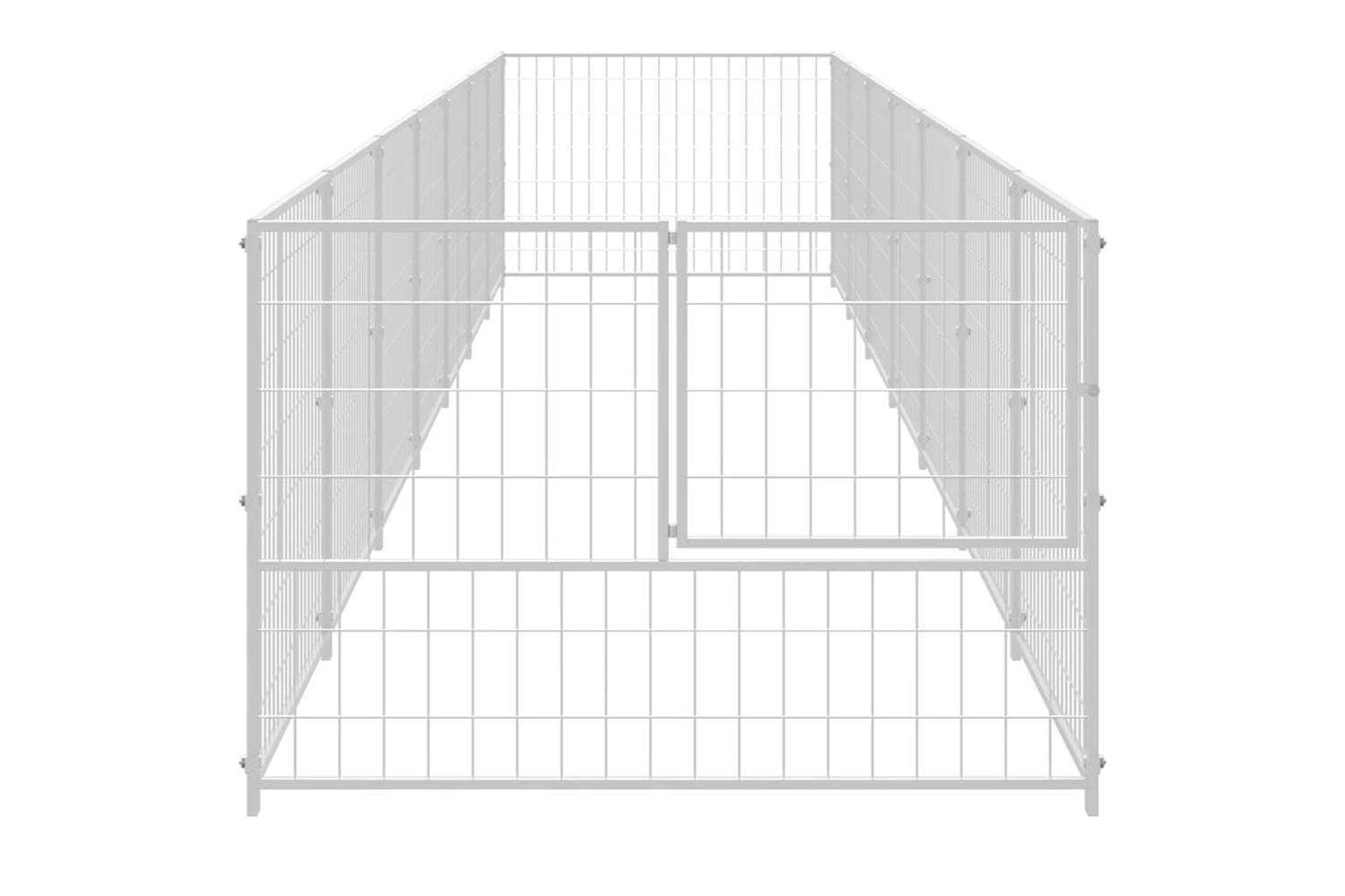 Vidaxl 3082105 Dog Kennel Silver 7 M2 Steel-3