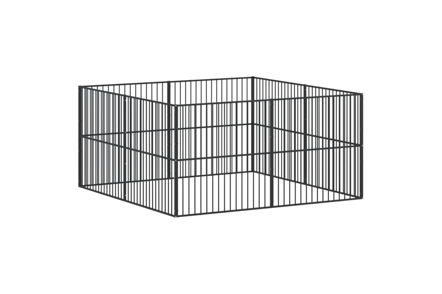 Vidaxl 3209553 Dog Playpen 8 Panels Black Galvanised Steel