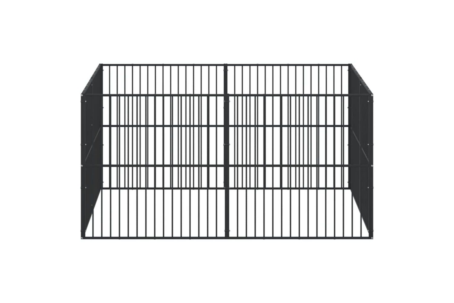 Vidaxl 3209553 Dog Playpen 8 Panels Black Galvanised Steel-3