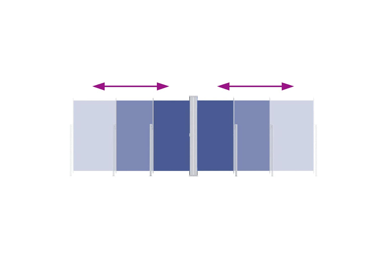 vidaXL 318016 Retractable Side Awning Blue 220x600cm-2