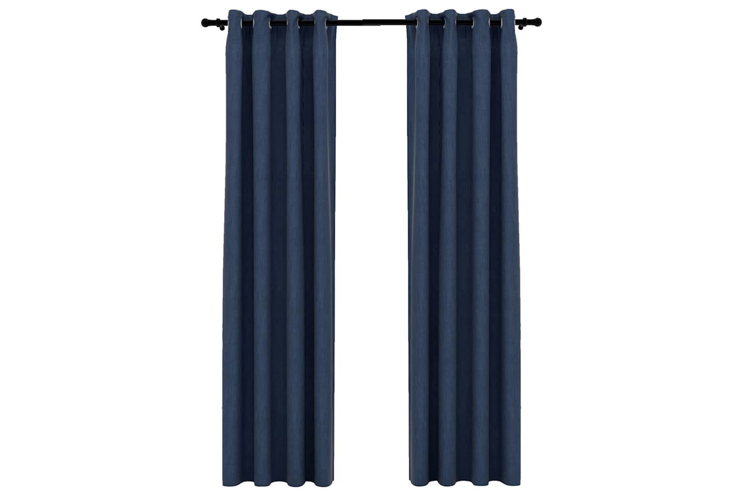 Vidaxl Linen-look Blackout Curtains With Grommets 2 Pcs Blue 140x245cm