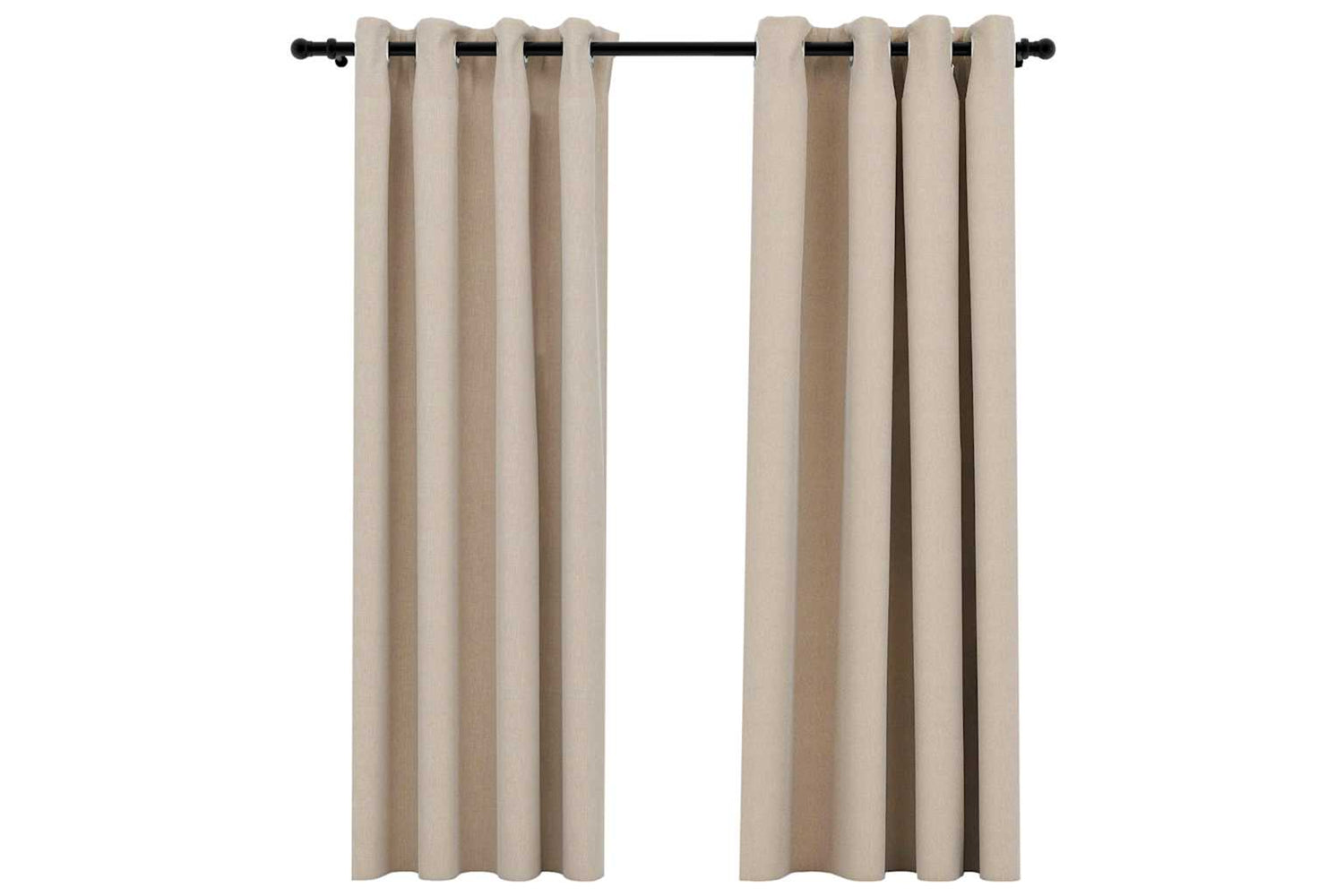 Vidaxl Linen-look Blackout Curtains With Grommets 2pcs Beige 140x175cm