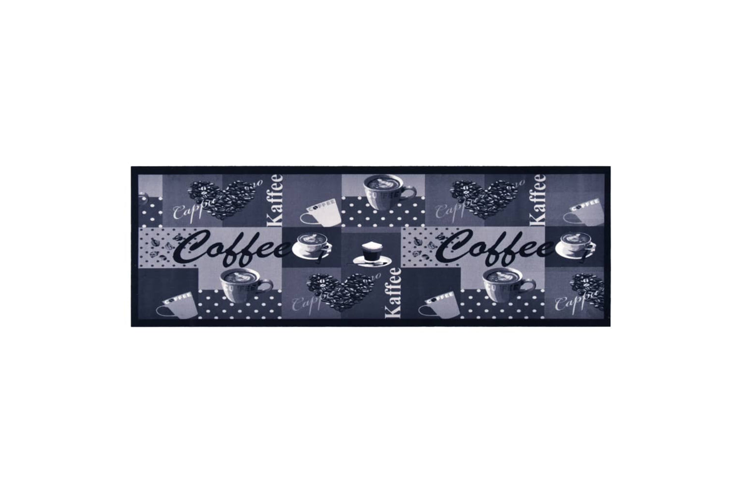 vidaXL 315967 Kitchen Carpet Washable Coffee Blue 45x150cm