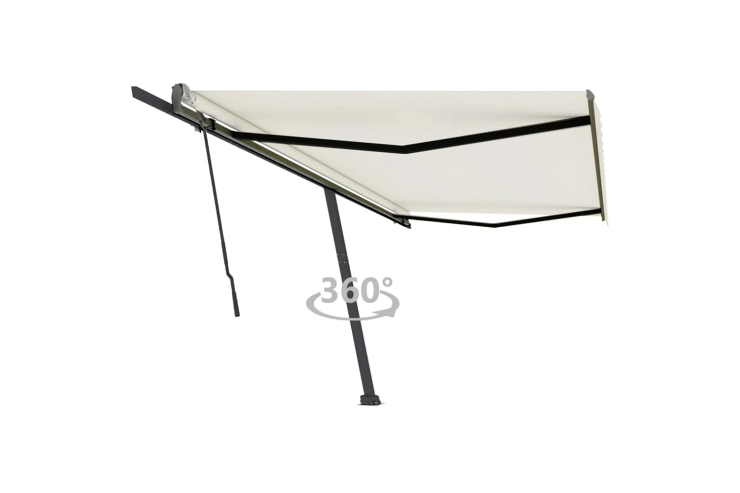 vidaXL 3069777 Freestanding Manual Retractable Awning 500x300cm Cream