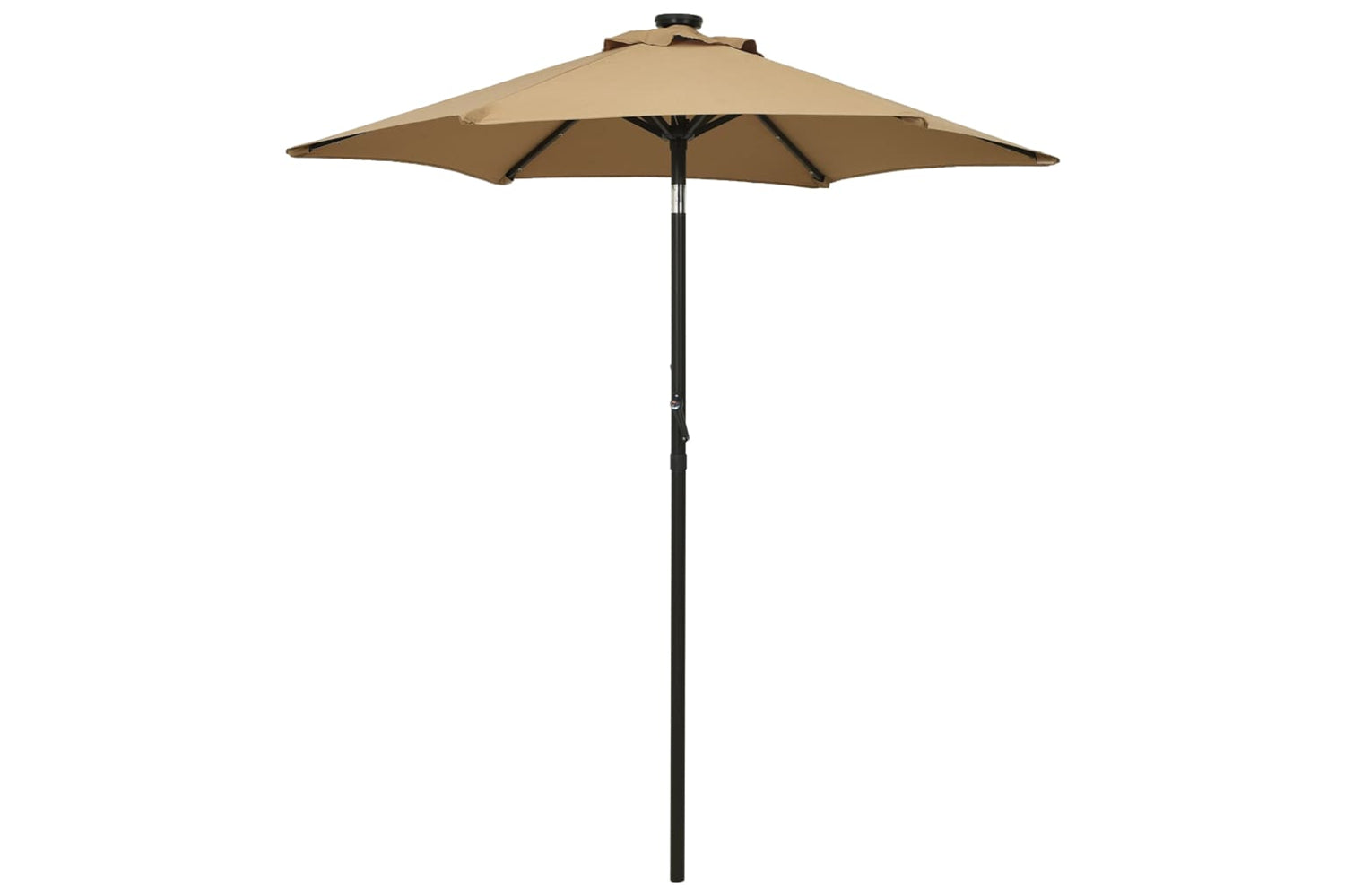 Vidaxl 313560 Parasol With Led Lights Taupe 200x211 Cm Aluminium