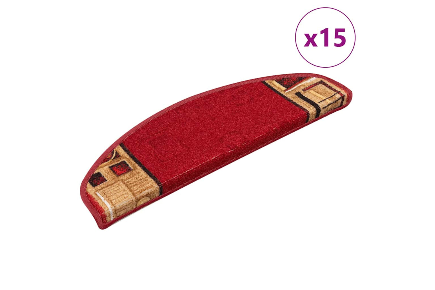 vidaXL 322410 Self-adhesive Stair Mats 15 Pcs Red 65x21x4cm