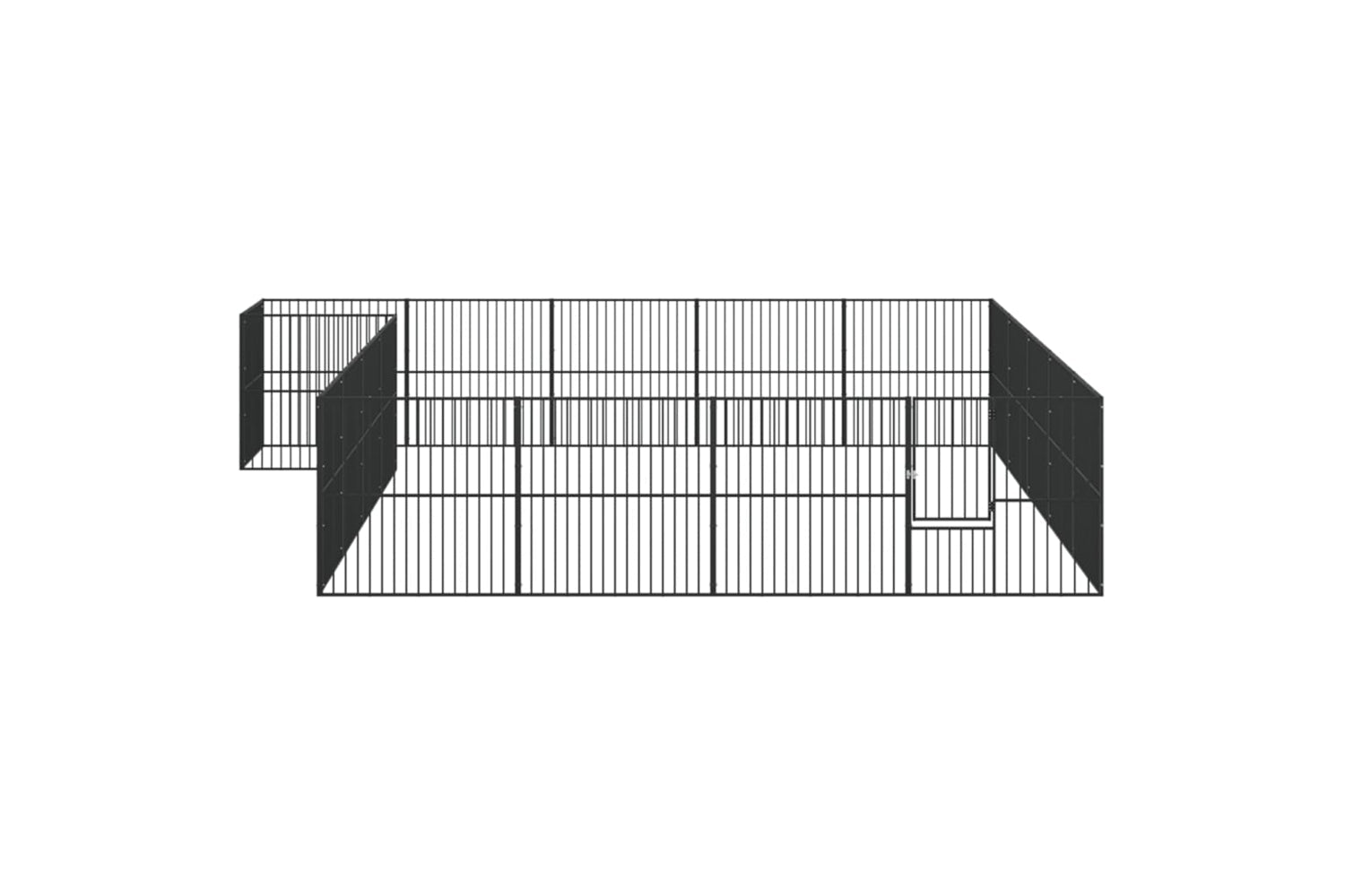 Vidaxl 3209560 Dog Playpen 20 Panels Black Galvanised Steel-3