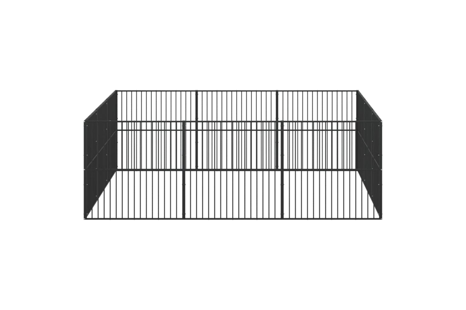 Vidaxl 3209554 Dog Playpen 12 Panels Black Galvanised Steel-3