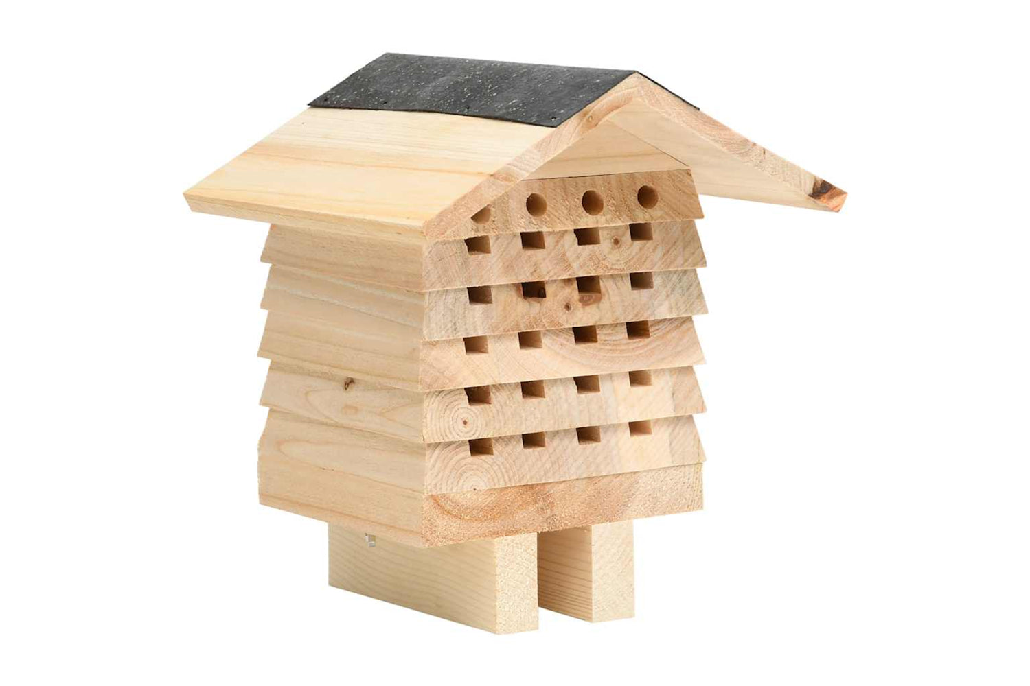 vidaXL 314814 Bee Hotel Solid Firwood 22x20x20cm