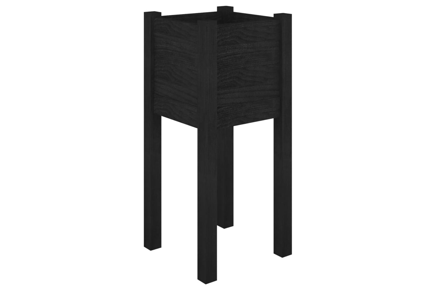 vidaXL 810787 Garden Planter Black 31x31x70cm Solid Pinewood