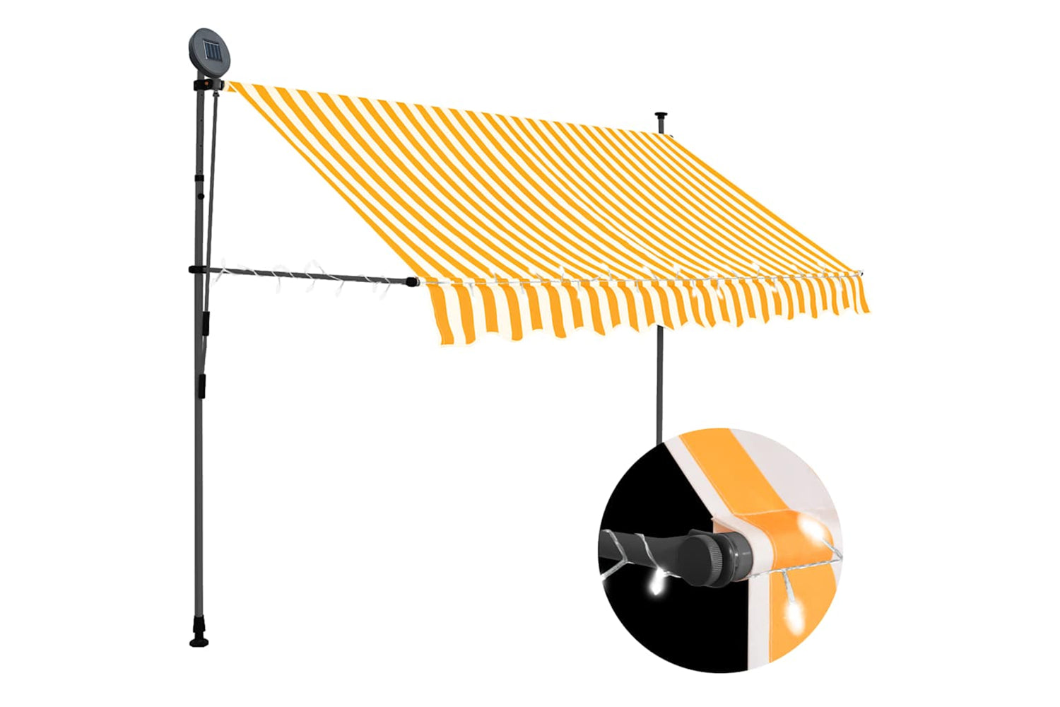 vidaXL 145858 Manual Retractable Awning With Led 250cm White And Orange