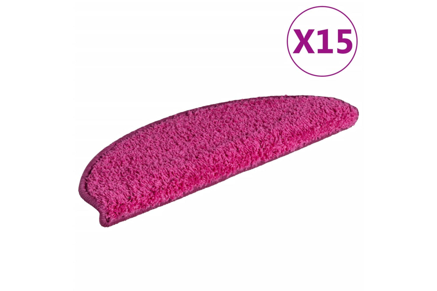 vidaXL 322381 Carpet Stair Treads 15 Pcs Pink 65x21x4cm