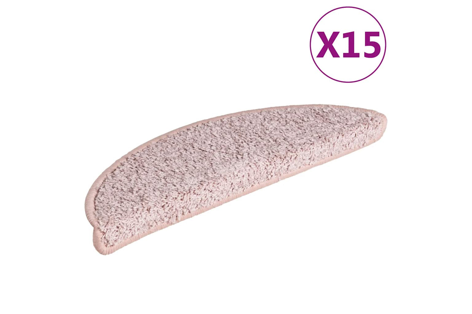 vidaXL 322376 Carpet Stair Treads 15 Pcs Light Pink 56x17x3cm
