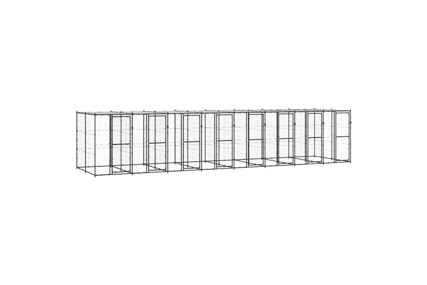 Vidaxl 3082255 Outdoor Dog Kennel Steel With Roof 19.36 M2