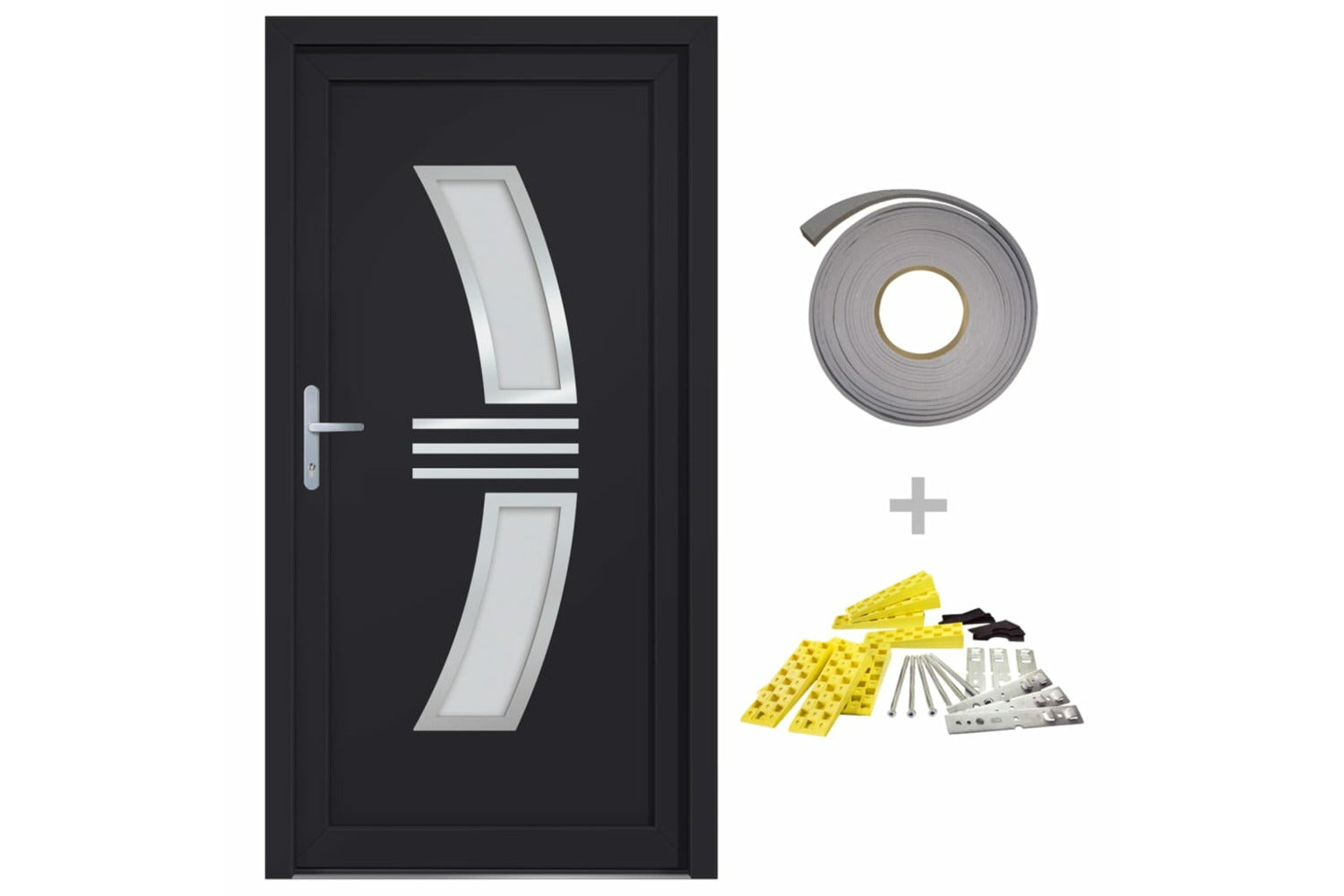 vidaXL 3187931 Front Door Anthracite 88x200cm Pvc-2