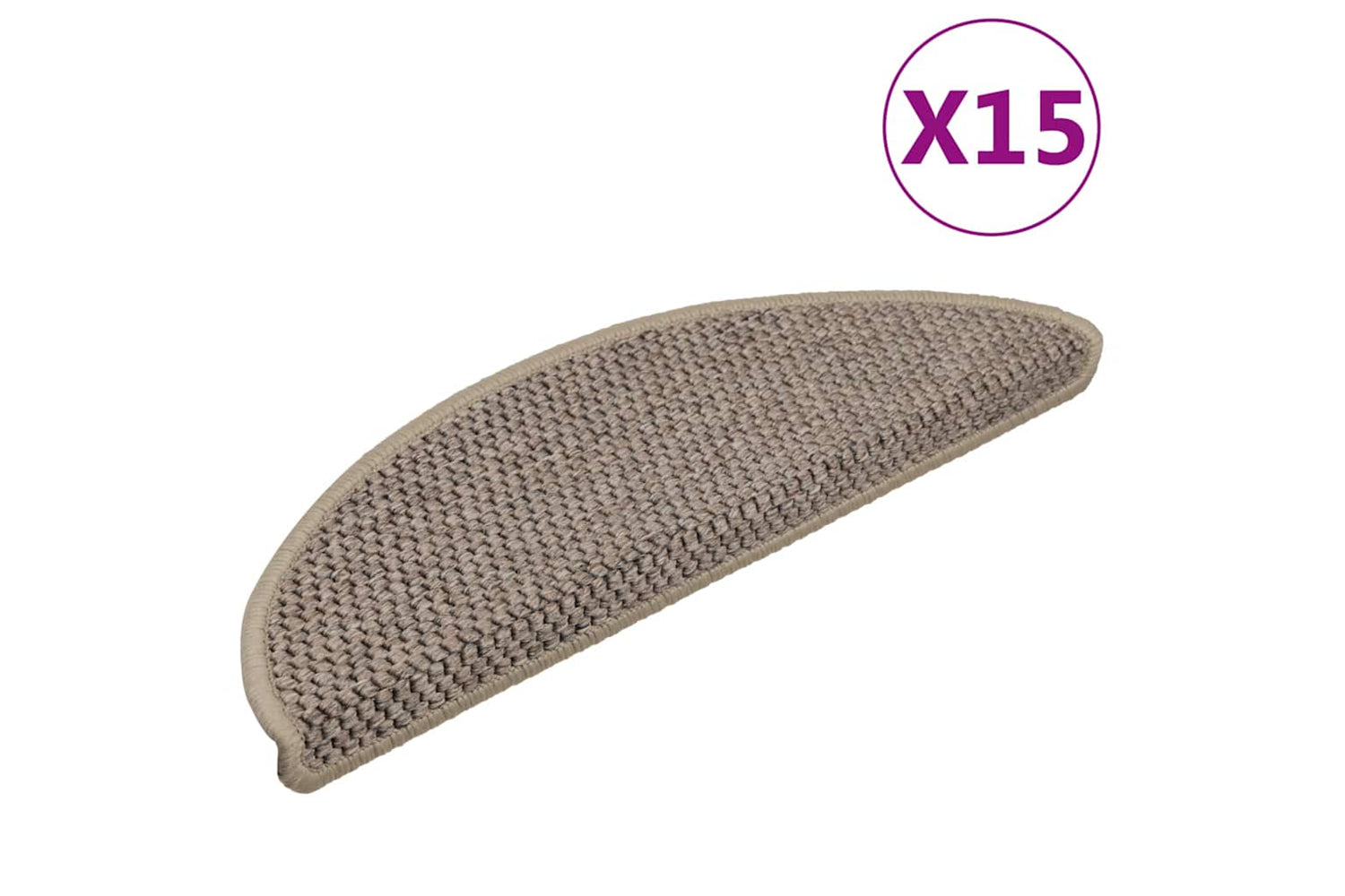 vidaXL 326866 Stair Mats Self-adhesive Sisal-look 15 Pcs 56x17x3cm Dark Beige