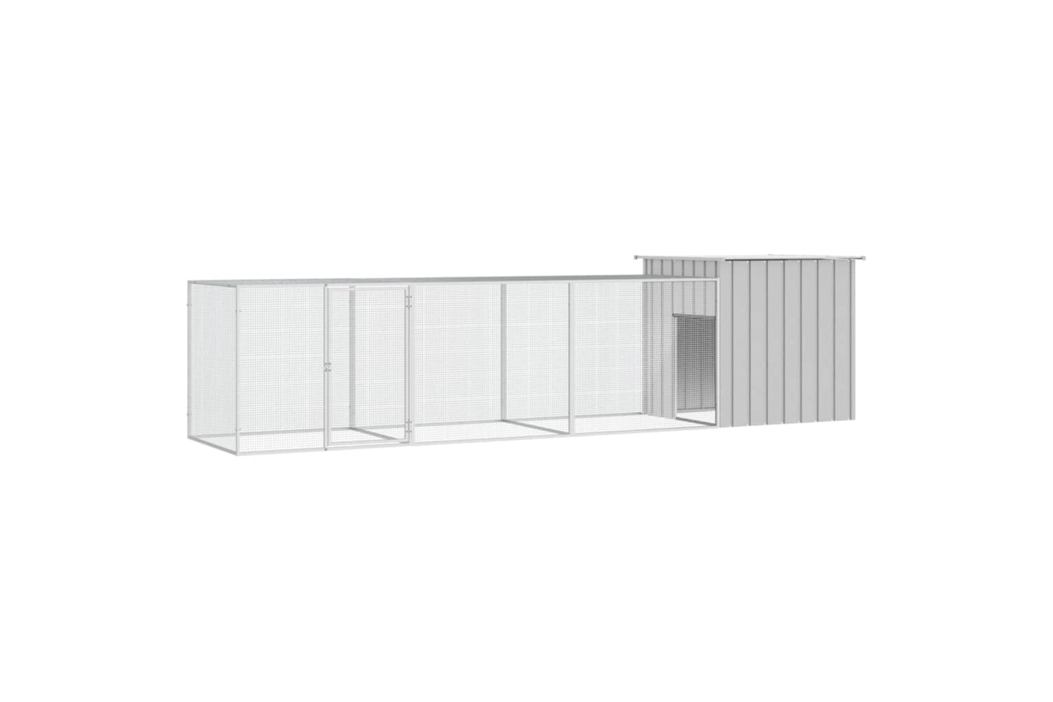vidaXL 3106461 Chicken Cage Grey 400x91x100cm Galvanised Steel