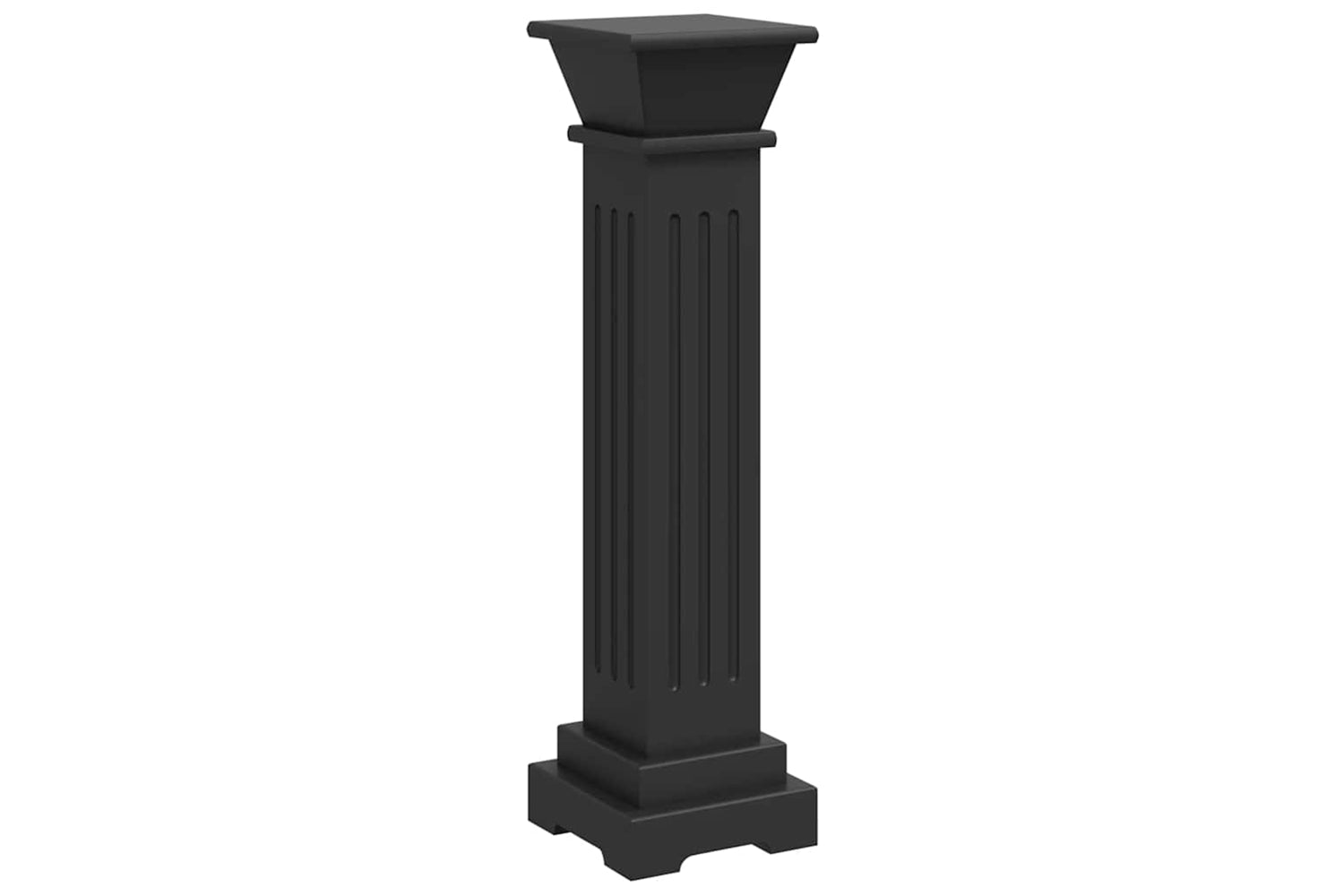 vidaXL 323970 Classic Square Pillar Plant Stand Black 17x17x66cm Mdf