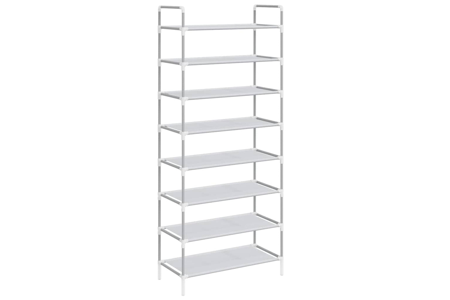Vidaxl 330043 Shoe Rack With 8 Shelves Metal And Non-woven Fabric Silver