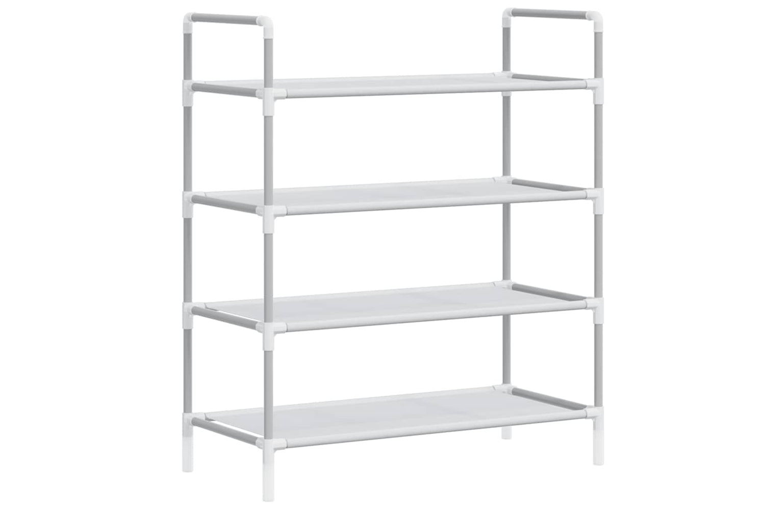 Vidaxl 330042 Shoe Rack With 4 Shelves Metal And Non-woven Fabric Silver