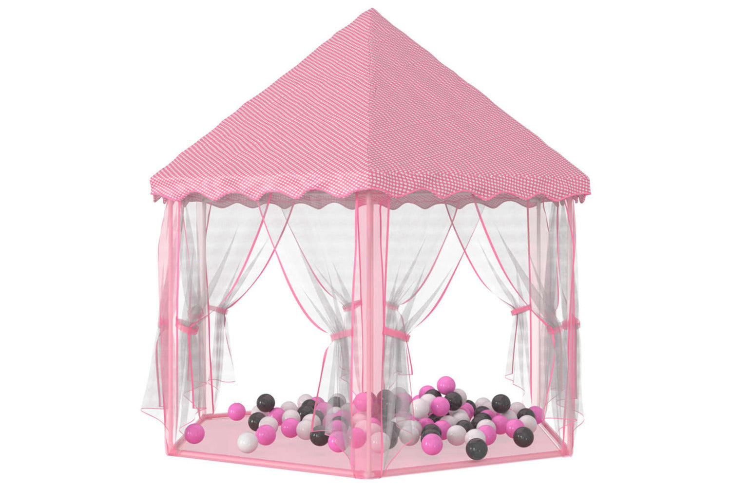 vidaXL 3107714 Princess Play Tent With 250 Balls Pink 133x140cm-2
