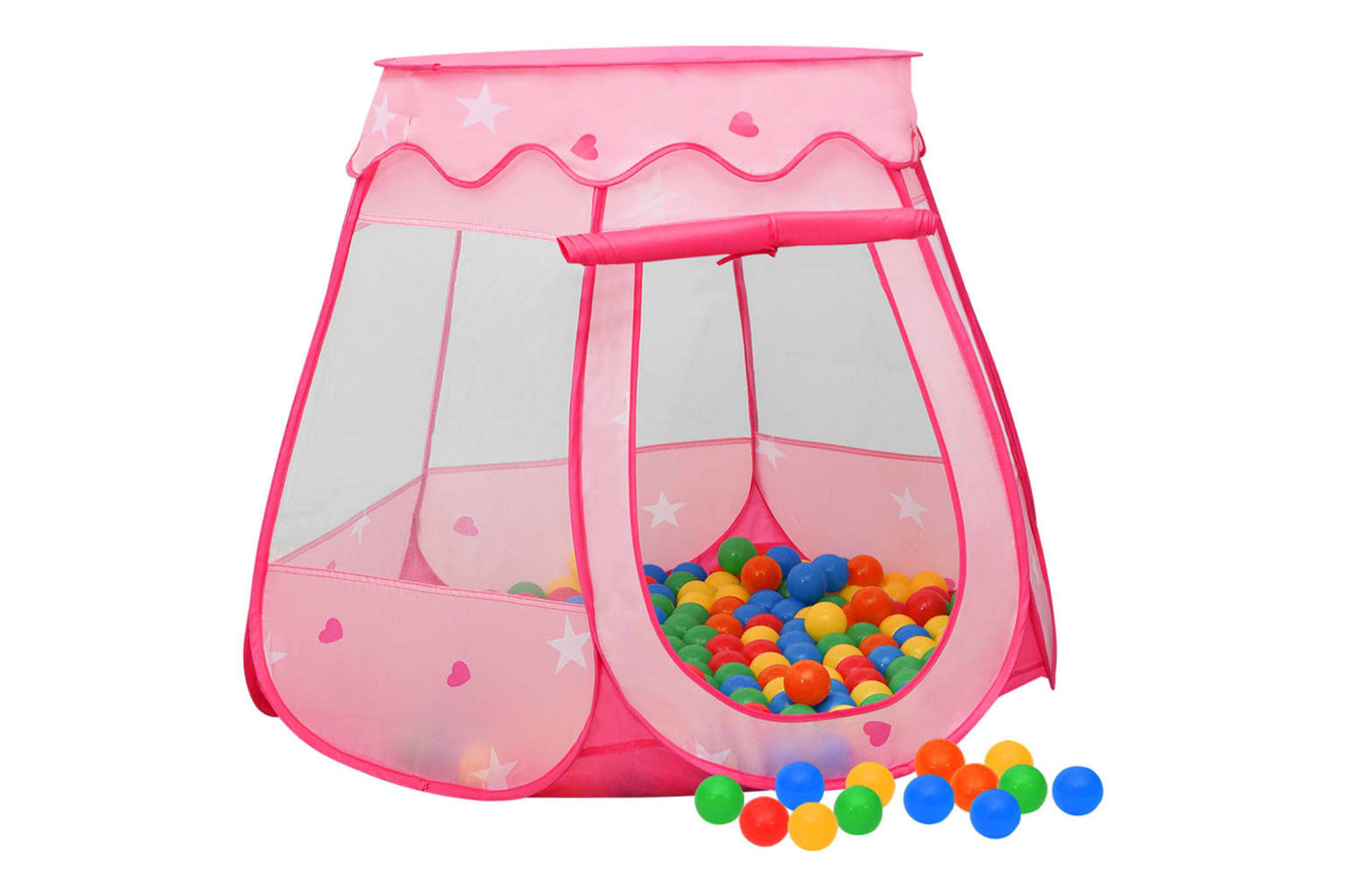 vidaXL 3107724 Children Play Tent With 250 Balls Pink 102x102x82cm-2