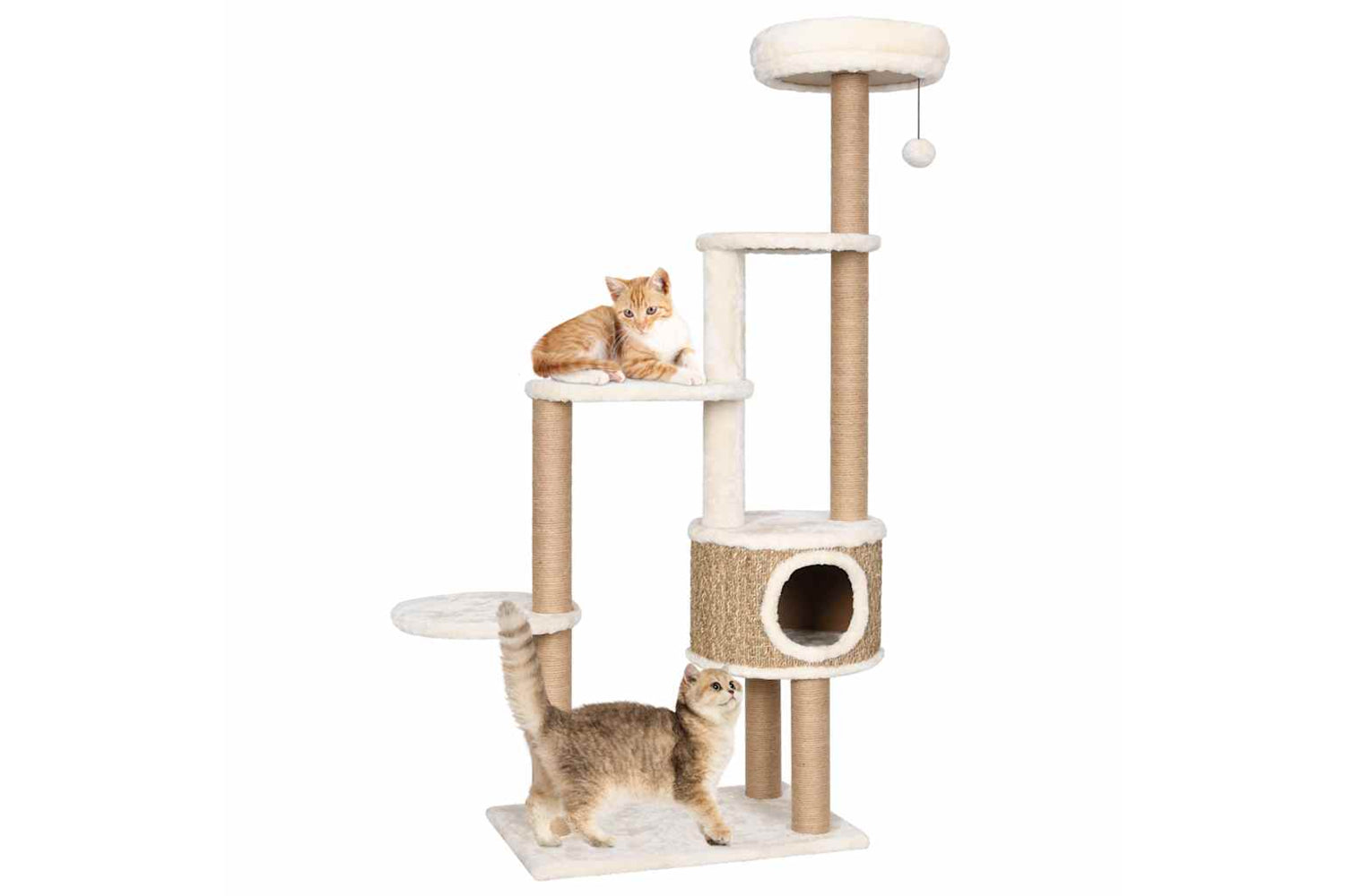 Vidaxl Cat Tree With Luxury Cushions And Scratching Post 148cm Seagrass