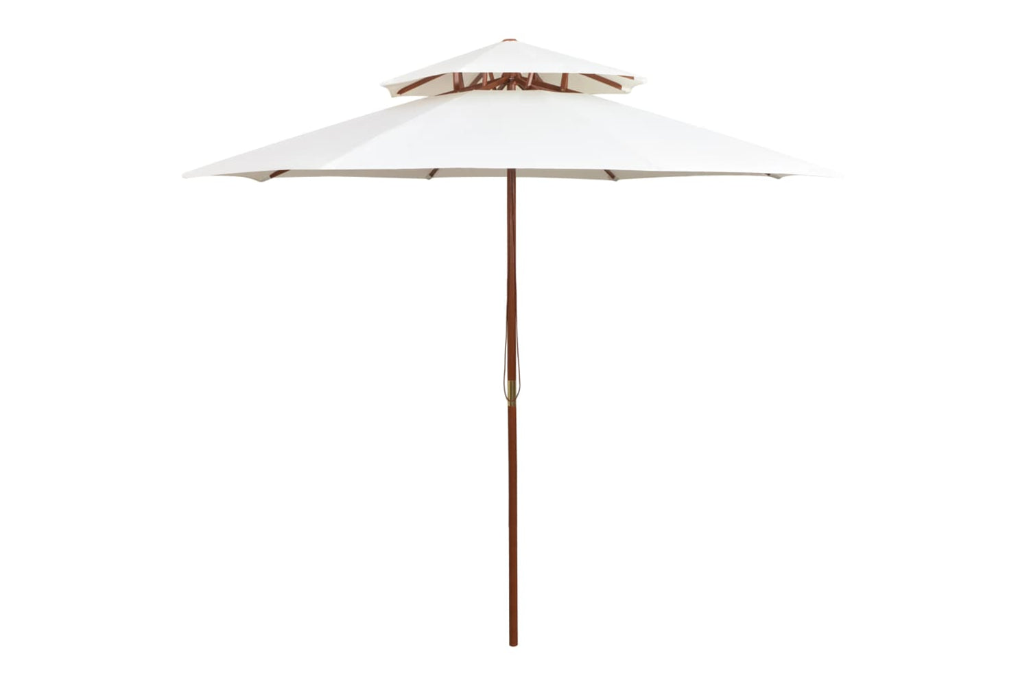 vidaXL 42964 Double Decker Parasol 270x270cm Wooden Pole Cream White