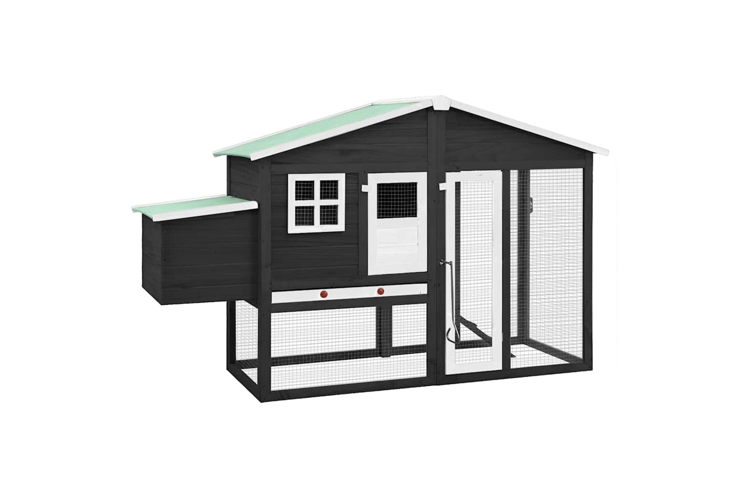 Vidaxl 170865 Chicken Coop With Nest Box Grey And White Solid Fir Wood