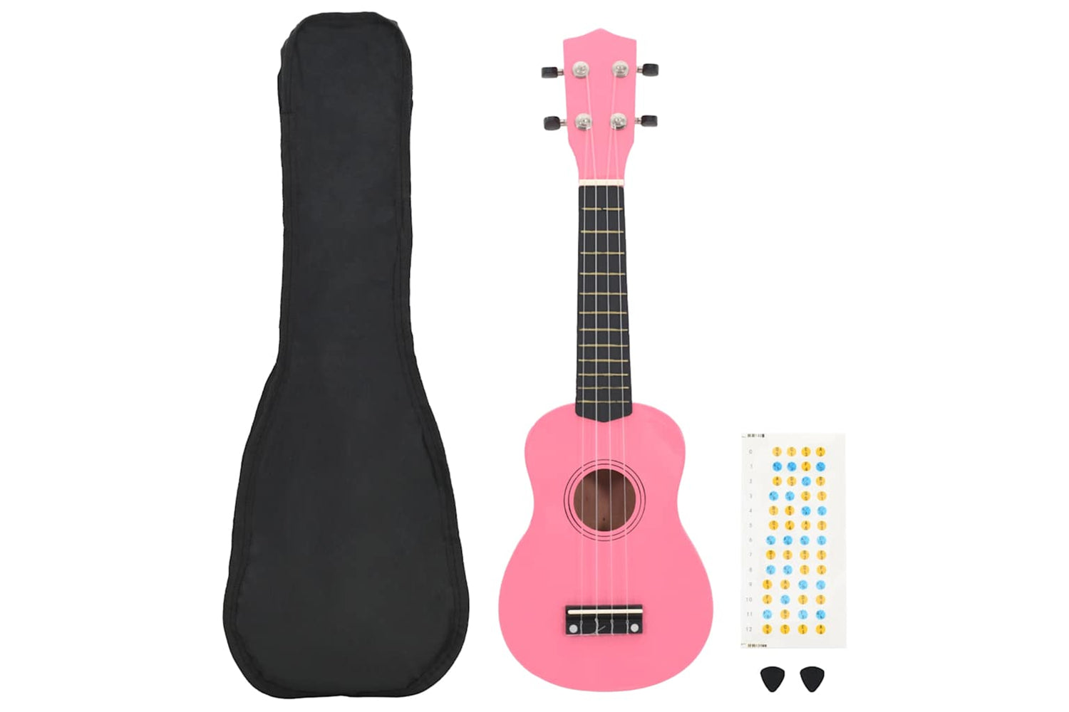 vidaXL 70153 Soprano Ukulele Set With Bag For Kids Pink 23